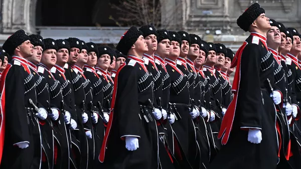 Парадный расчет кубанских казаков 