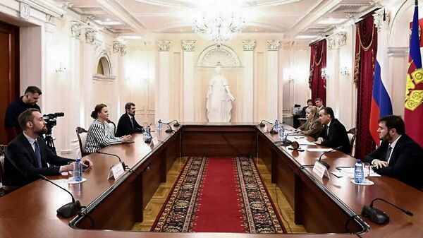 Встреча главы Краснодарского края Вениамина Кондратьева с председателем федерального фонда Защитники Отечества Анной Цивилевой