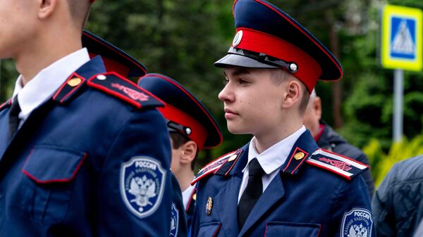 Учащиеся казачьего кадетского корпуса