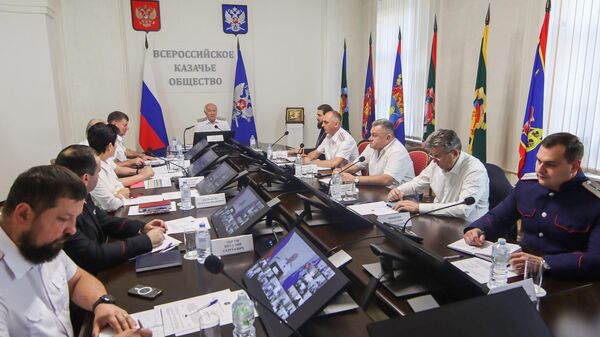 Совещание в штабе Всероссийского казачьего общества