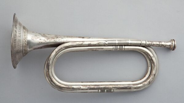 Серебряная труба, данная Черноморской сотне за участие в заграничном походе в составе лейб-гвардии Казачьего полка.