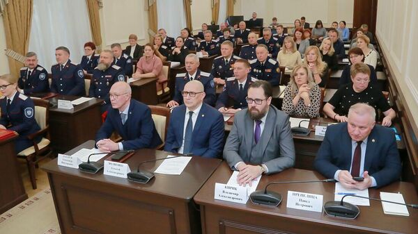 Участники заседания департамента по делам казачества и кадетских учебных заведений Ростовской области
