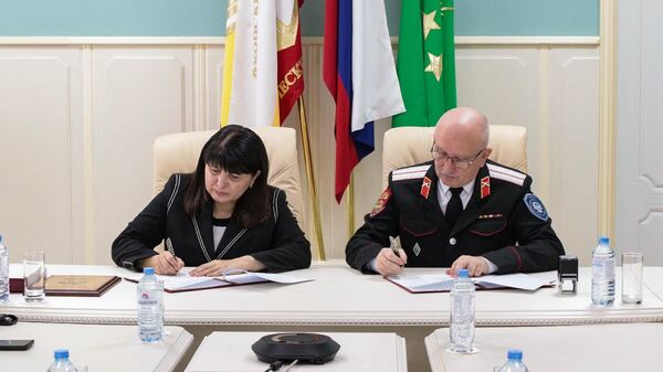 Подписание соглашения между Майкопским государственным технологическим университетом и местным отдельским казачьим обществом Кубанского войска