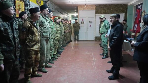 Ректор СКФУ Дмитрий Беспалов на встрече с бойцами в зоне СВО