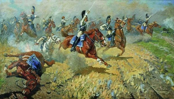 Митрофан Греков Атака лейб-гвардии Кирасирского его величества полка в 1813 году, 1911