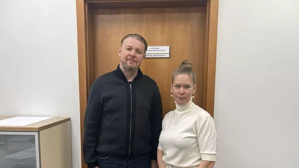 Атаман ОВКО Игорь Цыганов на встрече с директором департамента внутренней политики Свердловской области Натальей Гурченок в Екатеринбурге