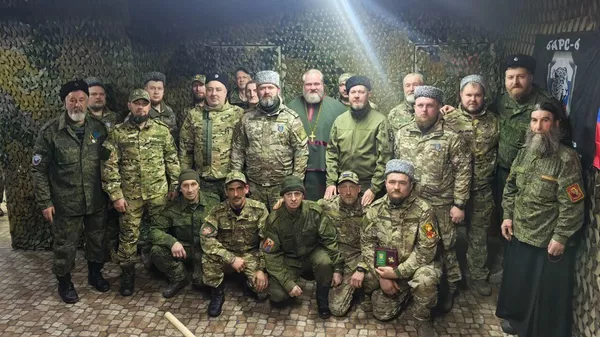 Поздравление атамана Оренбургского казачьего войска Игоря Цыганова с трехлетием батальона БАРС-6 Форштадт