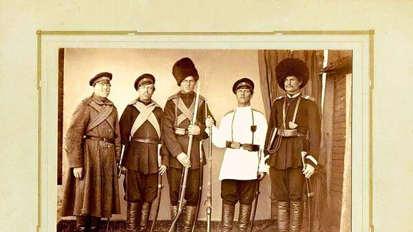 Казаки Семиреченского казачьего войска. 1877–1878. Фото Н.А.Крекова Казаки Семиреченского казачьего войска. 1877–1878. Фото Н.А.Крекова