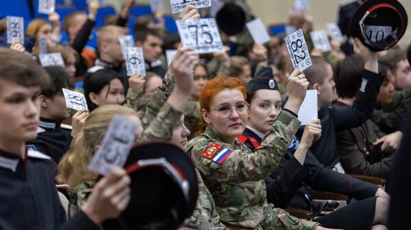 Голосование на выборном круге казачьей сотни в МГУТУ им. К.Г.Разумовского