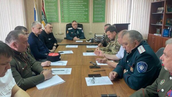 Рабочее совещание в штабе Обско-Полярного отдельского казачьего общества 