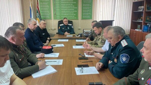 Рабочее совещание в штабе Обско-Полярного отдельского казачьего общества 
