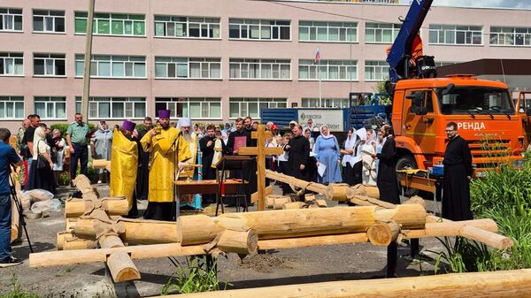 Закладка храма на территории Губернского казачьего генерала Слепцова кадетского корпуса в Пензе
