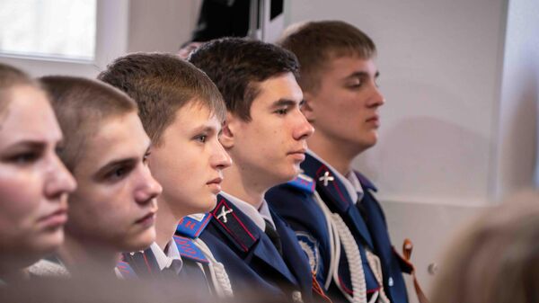 Участники молодежного казачьего мероприятия