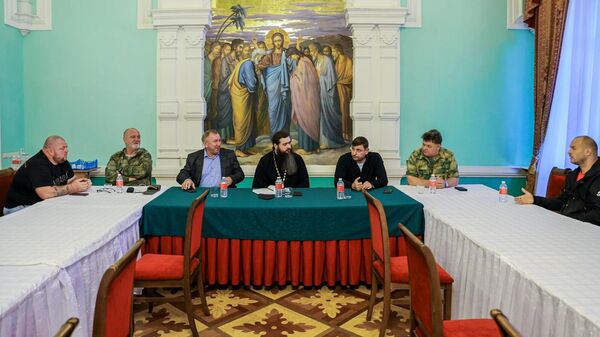 Рабочая встреча секретаря епархиального управления, и.о. благочинного III Ставропольского округа иеромонаха Гавриила с атаманами и казаками Ставрополья