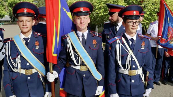 Участники форума (слета) казачьей молодежной организации ВКО ВВД