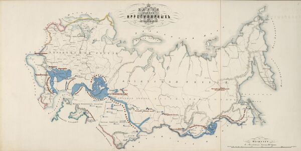 Якутский казачий полк на карте земель иррегулярных войск. 1858 Якутский казачий полк на карте земель иррегулярных войск. 1858