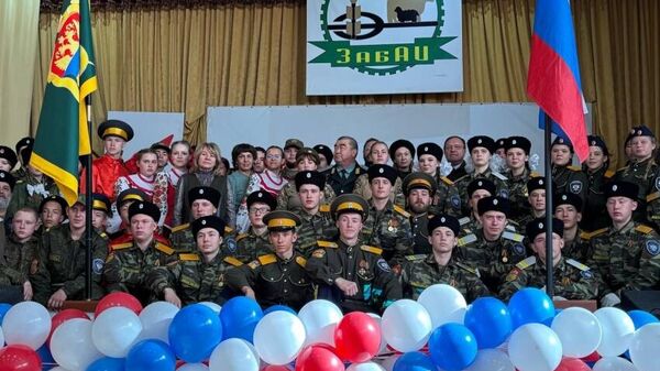 Участники слета казачьей молодежи в Забайкальском крае