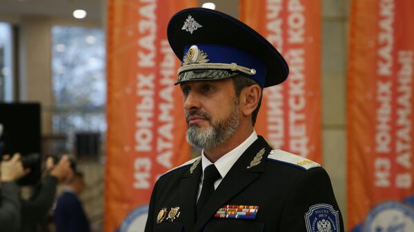 Атаман Всероссийского казачьего общества Виталий Кузнецов на вручении переходящего знамени Президента РФ лучшему казачьему кадетскому корпусу в Кремлевском дворце Атаман Всероссийского казачьего общества Виталий Кузнецов на вручении переходящего знамени Президента РФ лучшему казачьему кадетскому корпусу в Кремлевском дворце