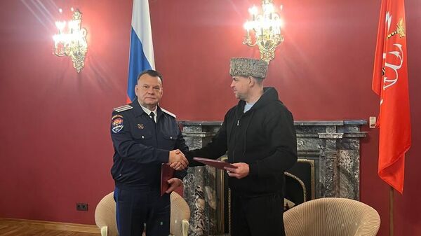 Подписание соглашения о сотрудничестве между Северо-Западным войсковым казачьим обществом и представительством Союза казаков-воинов России и зарубежья в Северо-Западном федеральном округе