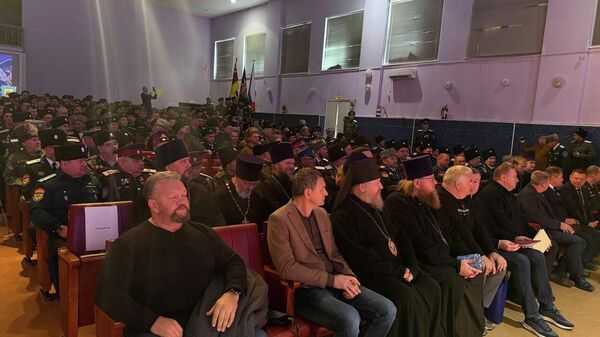 Участники отчетного круга Оренбургского казачьего войска