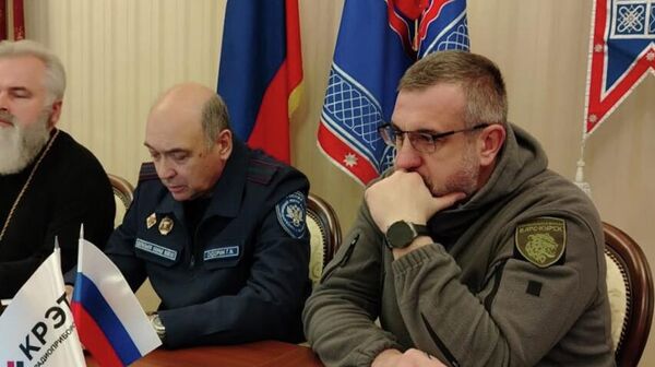 Участники видеосовещания с духовниками и атаманами Центрального казачьего войска Участники видеосовещания с духовниками и атаманами Центрального казачьего войска