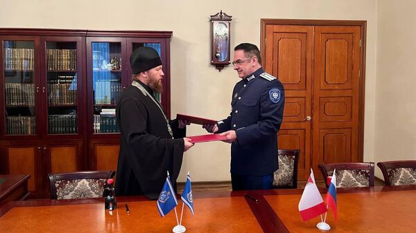 Митрополит Савва и атаман Вологодского окружного казачьего общества Евгений Авсеенко