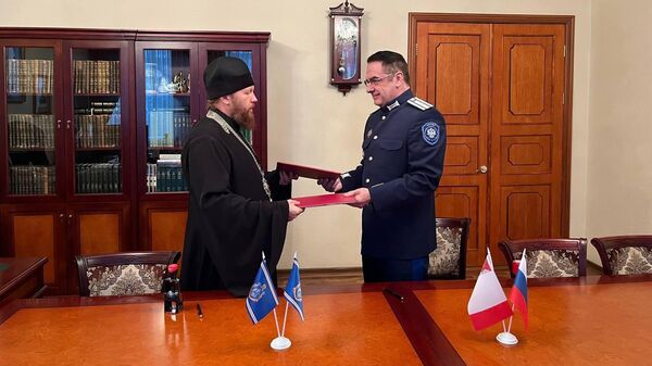 Митрополит Савва и атаман Вологодского окружного казачьего общества Евгений Авсеенко