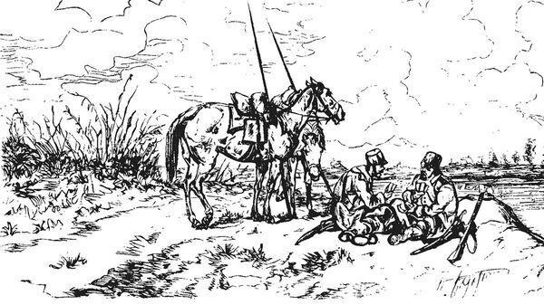 Донцы. Зарисовка Николая Каразина. Журнал Нива, 1877 год, №9