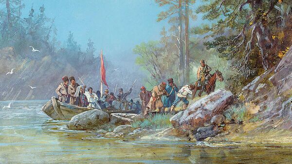 Николай Каразин. Сибирские казаки у проведывания новых землиц. XVIII век