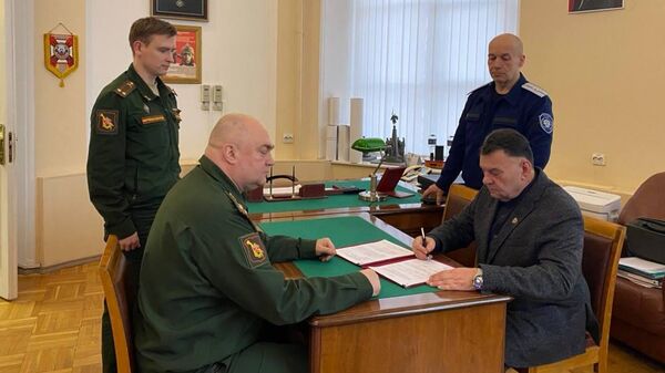 Подписание соглашения между Северо-Западным казачьим войском и Ленинградским военным округом