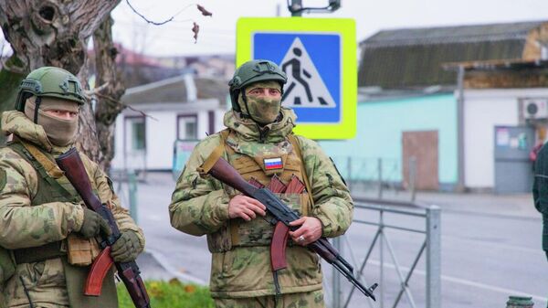 Казаки-черноморцы на учениях подразделений территориальной обороны