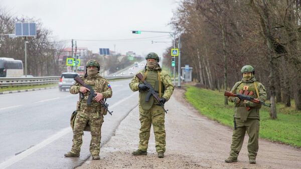 Казаки-черноморцы на учениях подразделений территориальной обороны