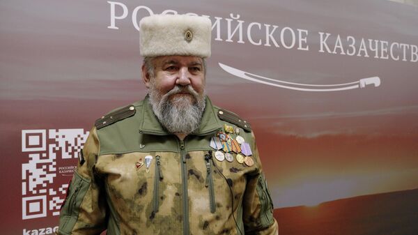 Атаман Саянского казачьего округа ЕВКО Георгий Зяблицкий 