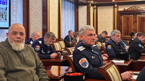 Участники рабочей группы по делам казачества Ленинградской области