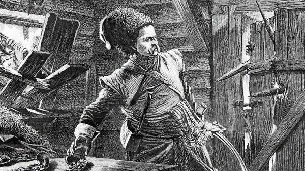 Смерть атамана донских казаков Булавина под Азовом в 1708 году. Гравюра из журнала Нива по рисунку художника Рудольфа Штерна, 1880-е гг. 