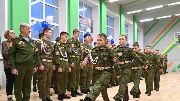 Церемония открытия казачьей кадетской школы-интерната имени Д.Т.Язова в Омске 
