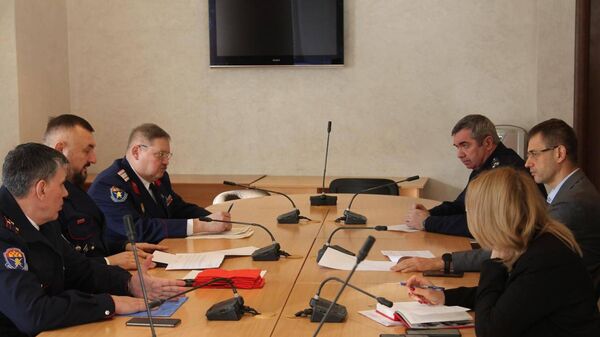 Совещание по подготовке волжских казаков к параду Победы