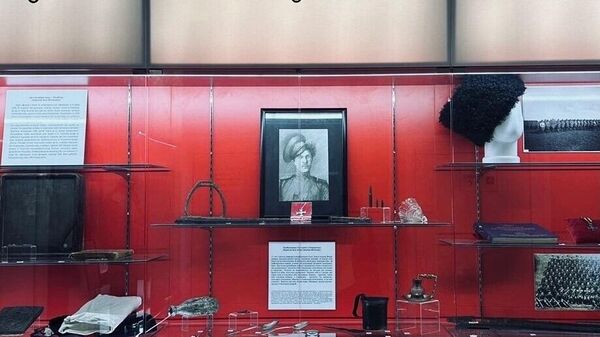 Портрет Козьмы Фирсовича Крючкова на выставке А наши казаки славные рубаки. Донцы в Первой мировой войне (1914–1917 гг.) в Раздорском этнографическом музее-заповеднике