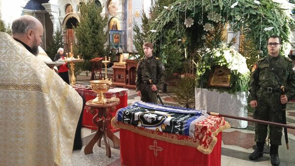 Передача боевого знамени станичному казачьему обществу Станица Добровольческая