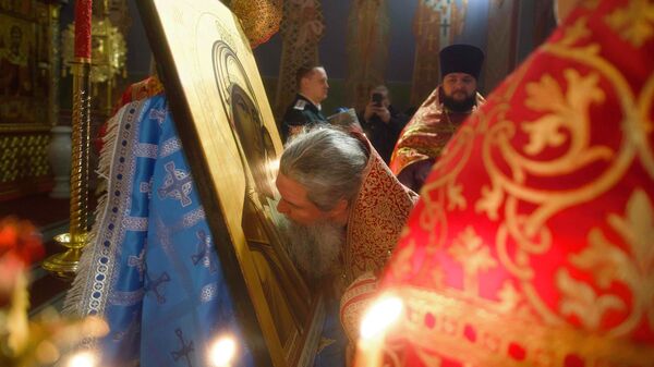 Торжественное принесение Табынской иконы Пресвятой Богородицы в главный храм ОВКО