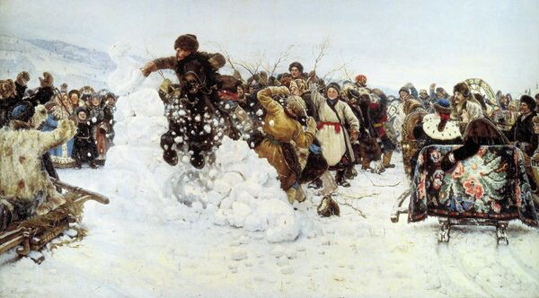 В.И.Суриков. Взятие снежного городка, 1891