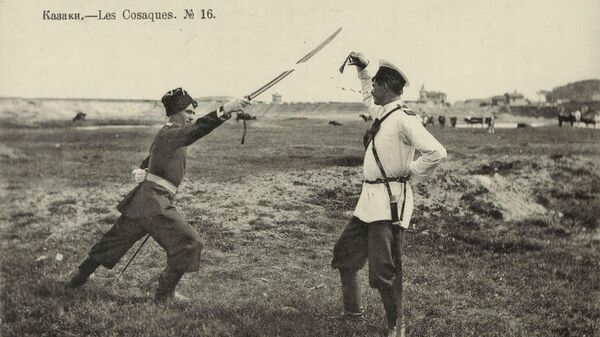 Почтовая открытка с казаками, конец XIX – начала ХХ века