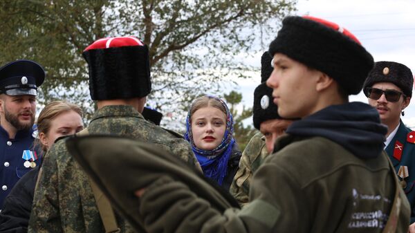 Участники Всероссийского слета казачьей молодежи в Волгограде