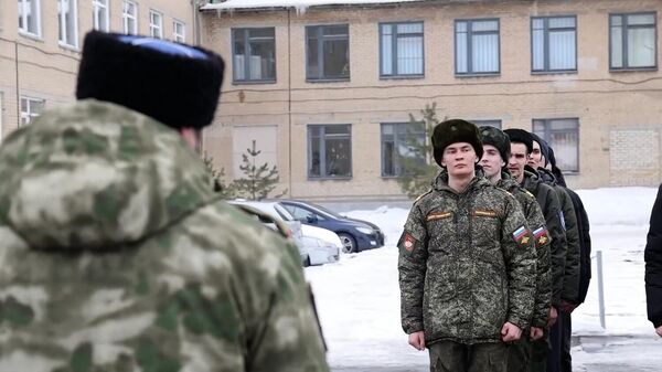 Парадный расчет Оренбургского войскового казачьего общества 