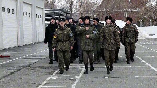 Парадный расчет Оренбургского войскового казачьего общества 