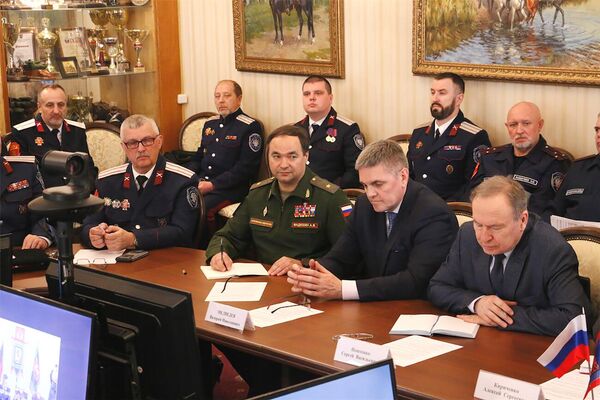 Участники заседания совета атаманов Центрального казачьего войска