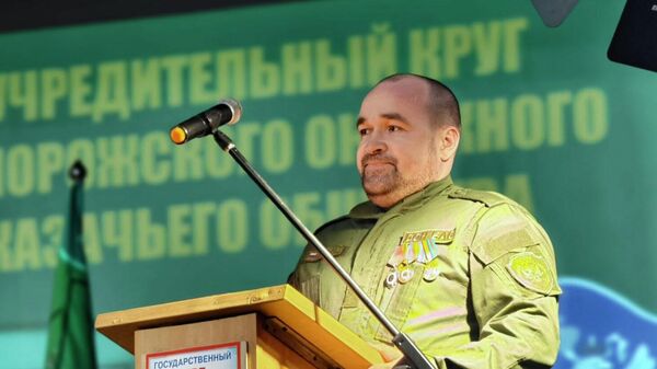 Атаман Запорожского окружного казачьего общества Анатолий Бас