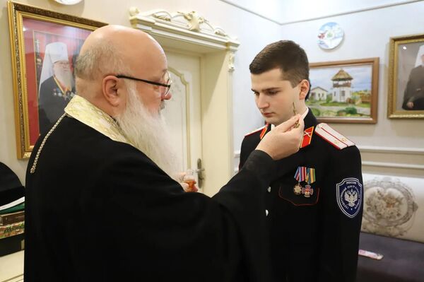 Никита Морев и духовник Кубанского казачьего войска протоирей Иоанн