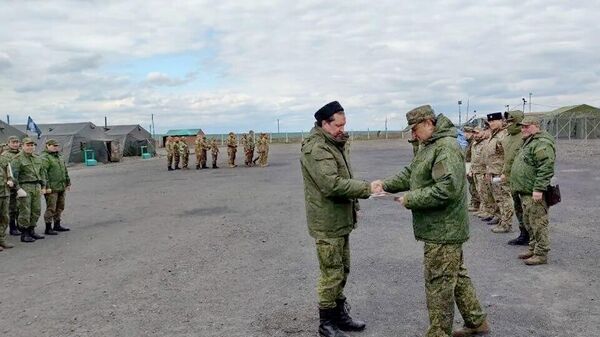 Казаки – участники военно-полевых сборов на полигоне Кадамовский Южного военного округа