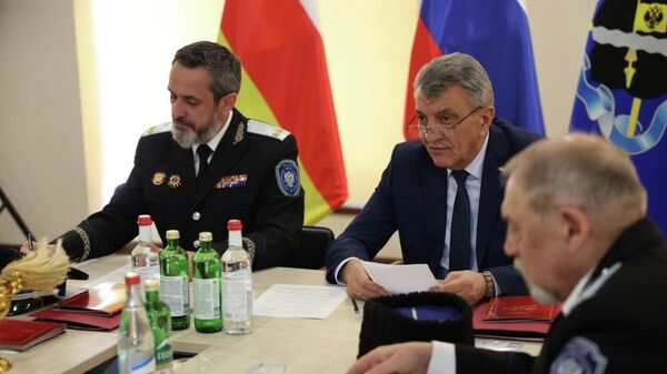 Участники совета атаманов Терского казачьего войска